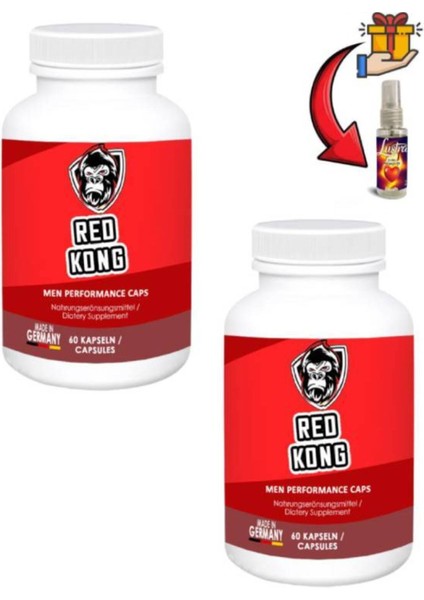 Red Kong Sertleştiricili Bitkisel Performans Takviyesi 60'lı x 2 Ad+Lustra Masaj Yağı