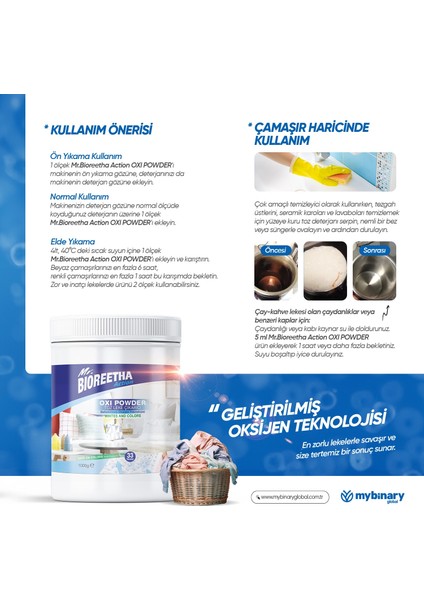 Mr. Bioreetha Action Oxi Powder Leke Çıkarıcı 1000G fiyatları