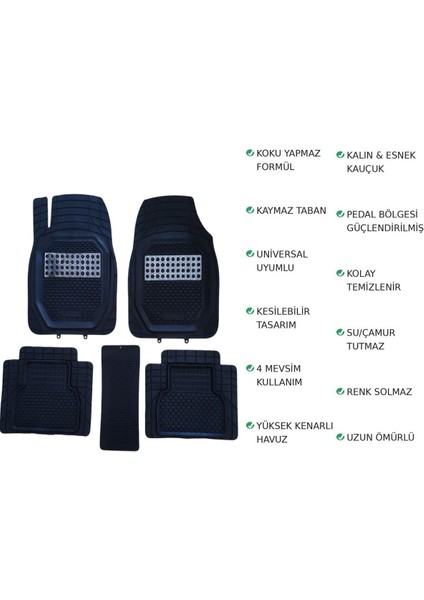 Seat Ateca 4x4 2016 Havuzlu Üniversal Canlı Metalik Gri Pro Plus Oto Paspas fırsatları