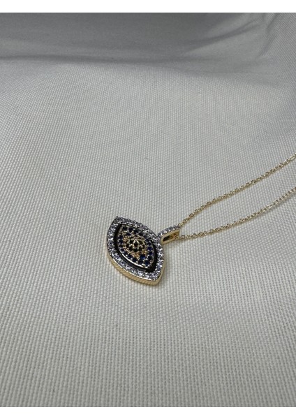 Zirkon Lacivert Taşlı Göz Kolye fiyatları