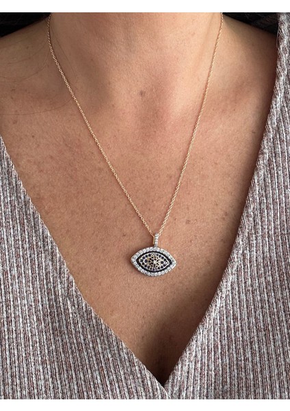 Zirkon Lacivert Taşlı Göz Kolye modelleri