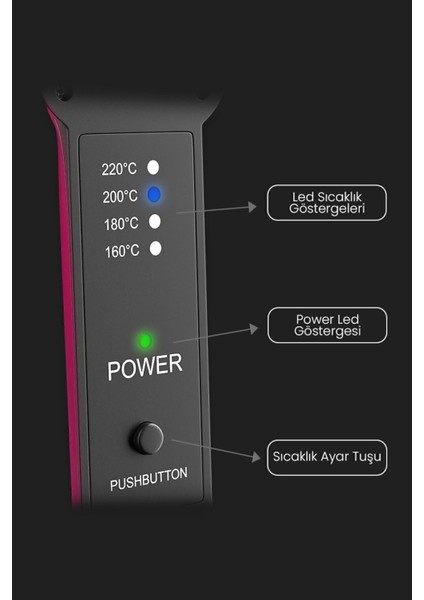 Seramik Kaplı Pembe Detaylı Saç Düzleştirici, Şık ve Hafif Tasarım fiyatları