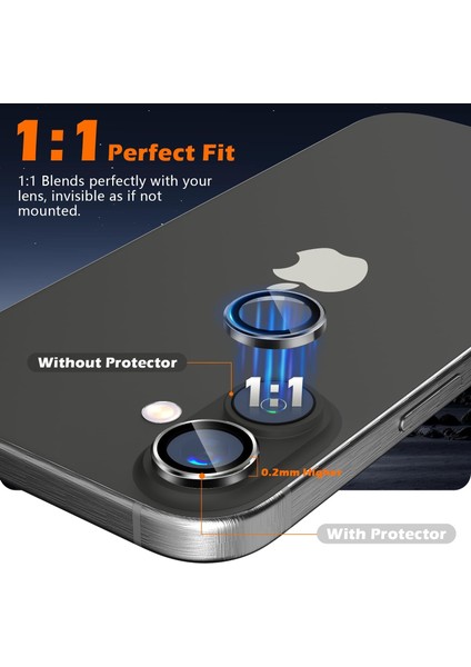 Iphone 16 Plus Uyumlu Anti-Reflective Safir Lens Koruyucu Parlamaz Leke Tutmaz Kamera Koruyucu fiyatları