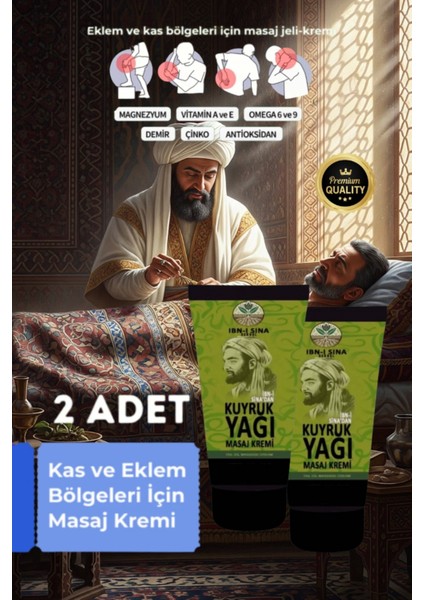 Ibni Sina Kuyruk Yağı Mucizesi Vücut Diz Iskelet Agrilari Için Masaj Kremi 2'li Set