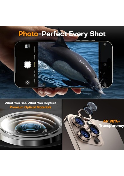 Iphone 16 Pro Uyumlu Anti-Reflective Safir Lens Koruyucu Parlamaz Leke Tutmaz Kamera Koruyucu indirimleri