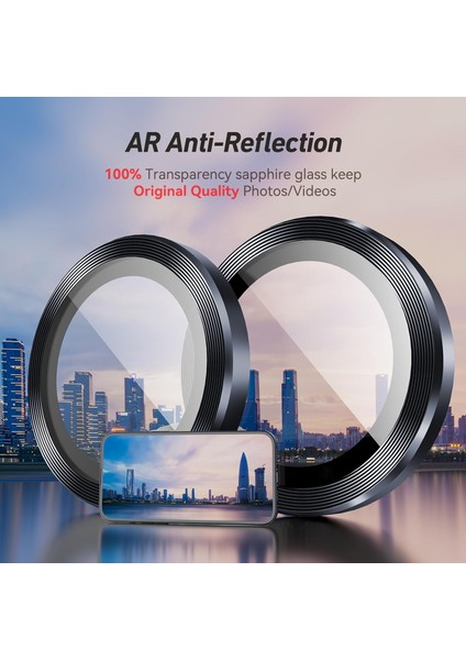 Iphone 17 Pro Max Uyumlu Anti-Reflective Safir Lens Koruyucu Parlamaz Leke Tutmaz Kamera Koruyucu modelleri