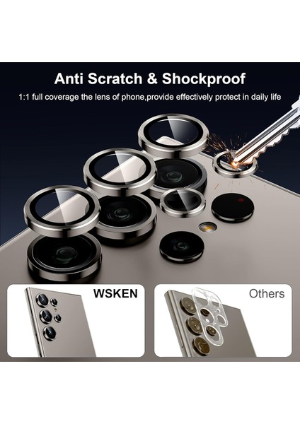 Samsung Galaxy S24 Ultra Uyumlu Safir Lens Koruyucu Su Geçirmez Iz Bırakmaz Kamera Koruyucu modelleri