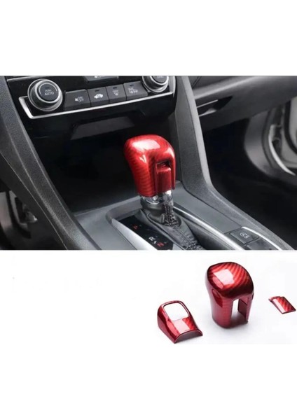 Honda Civic Fc5 Fk7 Kırmızı Vites Topuzu Kaplama
