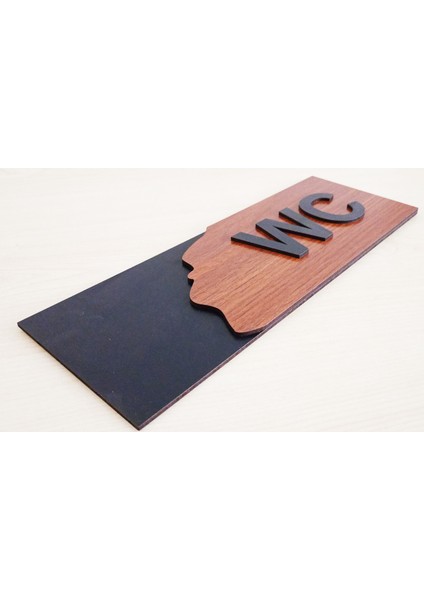 Wc Tuvalet Kapı Duvar Tabelası Ahşap Uyarı Işareti Yapışkanlı 25 x 11 cm modelleri