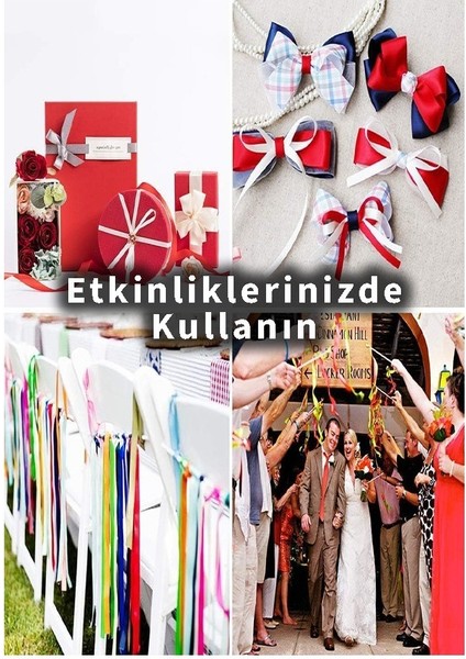 Yeşil Kurdele Saten 1 cm 10 Metre 2 Adet Saten Kurdela Parlak Hediye ve Süsleme Şeridi Süs Paketleme Çiçek Saç El modelleri