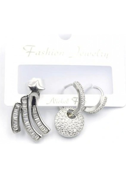 3'lü Yıldız Küpe - Gümüş fiyatları