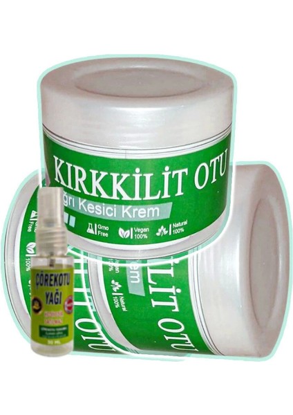 Kırkkilit Otu Ağrı Dindirici Bakım Kremi 3X100 Ml+30 ml Çörek Otu Ağrı Yağ ile