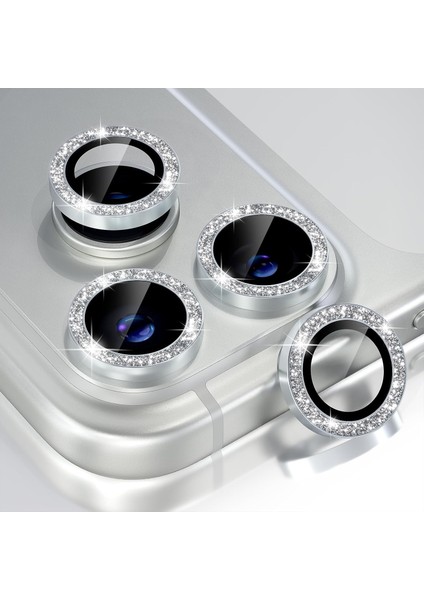 Iphone 17 Pro Max Uyumlu Pırlanta Taşlı Safir Lens Koruyucu Çizilmez Su Geçirmez Kamera Koruyucu