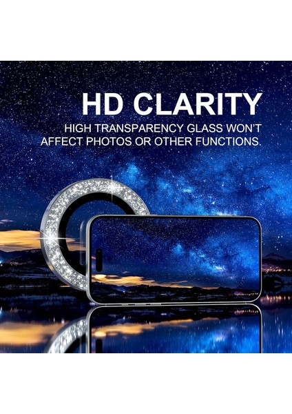 Iphone 17 Pro Max Uyumlu Pırlanta Taşlı Safir Lens Koruyucu Çizilmez Su Geçirmez Kamera Koruyucu indirimleri