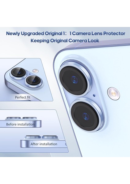 Iphone 17 Uyumlu Safir Lens Koruyucu Su Geçirmez Iz Bırakmaz Kamera Koruyucu indirimleri