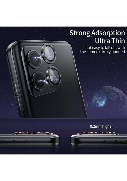 Xiaomi Redmi Note 13 Pro 4g Uyumlu Safir Lens Koruyucu Su Geçirmez Iz Bırakmaz Kamera Koruyucu