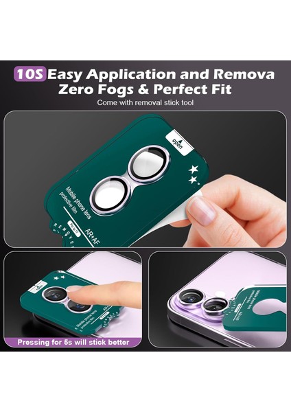Iphone 17 Uyumlu Anti-Reflective Safir Lens Koruyucu Parlamaz Leke Tutmaz Kamera Koruyucu