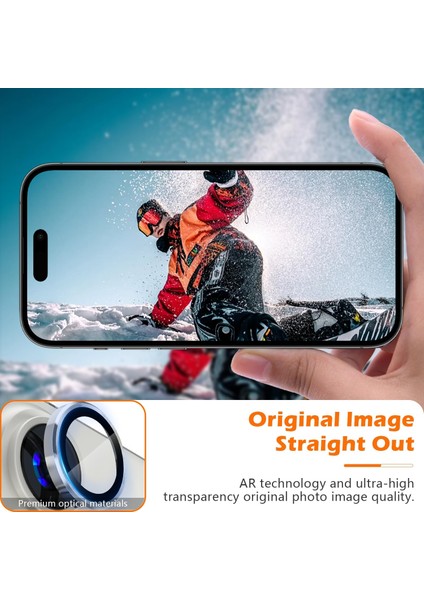Iphone 16 Plus Uyumlu Anti-Reflective Safir Lens Koruyucu Parlamaz Leke Tutmaz Kamera Koruyucu fırsatları