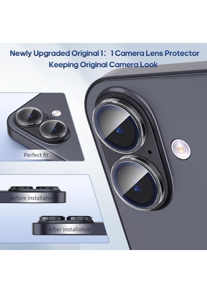 Iphone 17 Uyumlu Safir Lens Koruyucu Su Geçirmez Iz Bırakmaz Kamera Koruyucu indirimleri