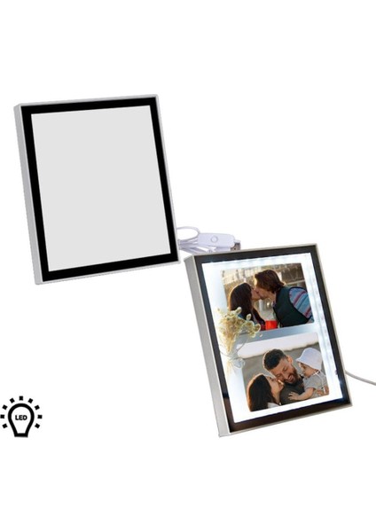 LED Işıklı Fotoğraflı Kare Sihirli Ayna modelleri