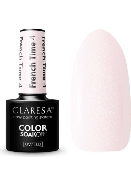 Kalıcı Oje French Time Yarı Şeffaf Parıltılı Açık Pembe 04 5gr