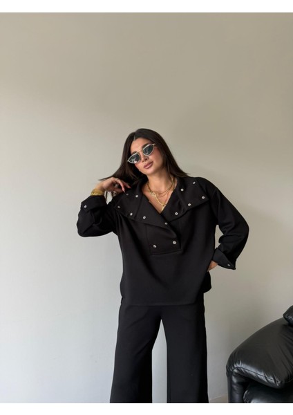 Keyymod Üstü ve Altı Çıt Çıt Detaylı Oversize Bol Modal Takım fiyatları