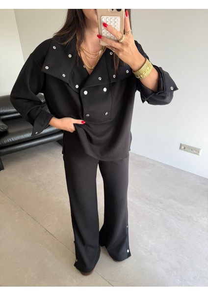 Keyymod Üstü ve Altı Çıt Çıt Detaylı Oversize Bol Modal Takım modelleri