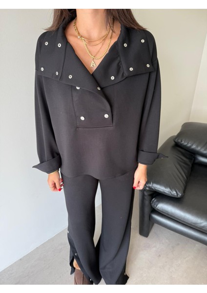 Keyymod Üstü ve Altı Çıt Çıt Detaylı Oversize Bol Modal Takım indirimleri