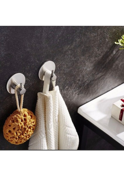 2 Adet Oval Paslanmaz Çelik Kendinden Yapışkanlı Banyo / Mutfak / Bornoz / Havlu / Lif Askısı fiyatları