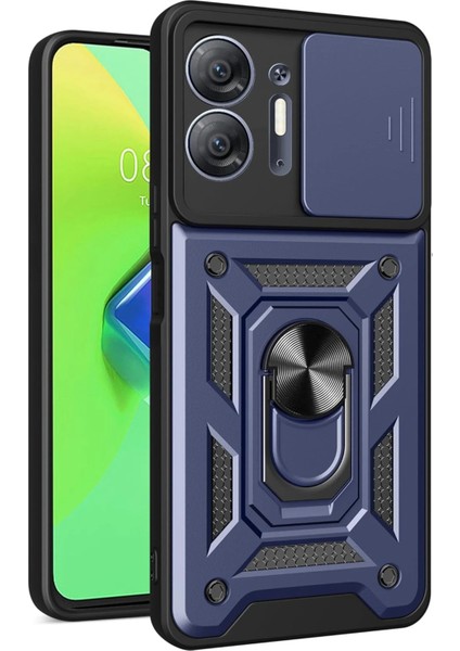 Bfs Infinix Hot 30 5g Kılıf Pars Lens Yüzüklü Silikon - Lacivert