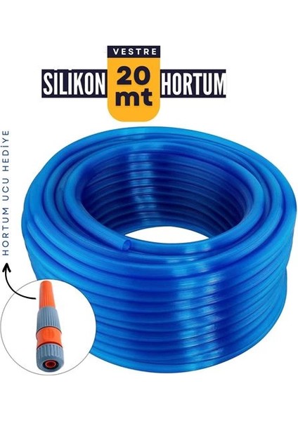 Bfs 20 Metre Silikonlu Bahçe Hortumu Sulama Aparatı Hediyeli