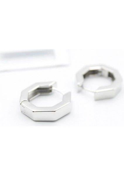 Sekizgen Küpe - Gümüş