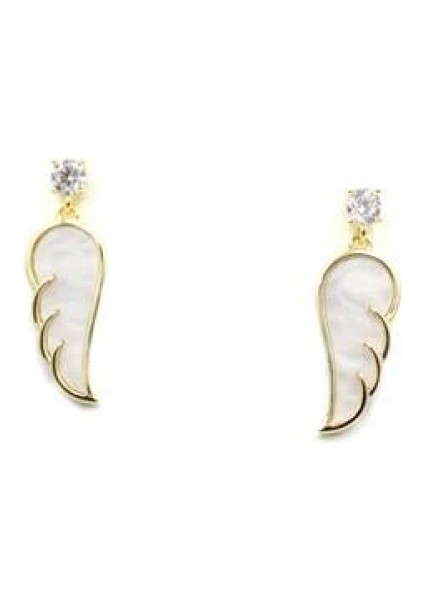 Gümüş Iğneli Melek Kanadı Küpe - Altın fiyatları