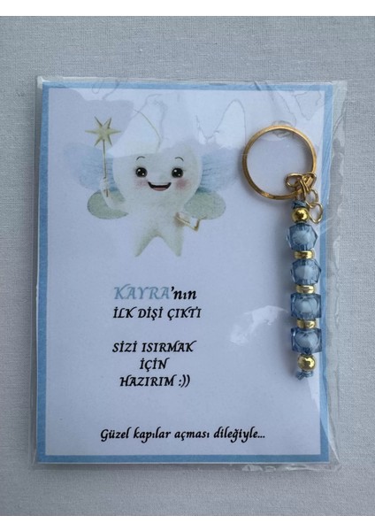 24 Adet Mavi Renk Isme Özel Ilk Dişim Çıktı Diş Partisi Diş Buğdayı Hatırası Hediyelik Anahtarlık fırsatları