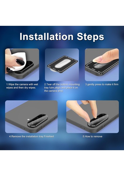 Samsung Galaxy A26 Uyumlu Safir Lens Koruyucu Su Geçirmez Iz Bırakmaz Kamera Koruyucu