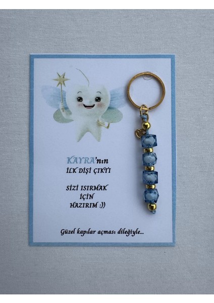 72 Adet Mavi Renk Isme Özel Ilk Dişim Çıktı Diş Partisi Diş Buğdayı Hatırası Hediyelik Anahtarlık fiyatları