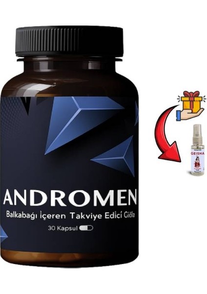 Andromen Erkeklere Kendini Yeniden Keşfet Desteği 30'lu x 1 Adet+Geisah Masaj Yağı ile