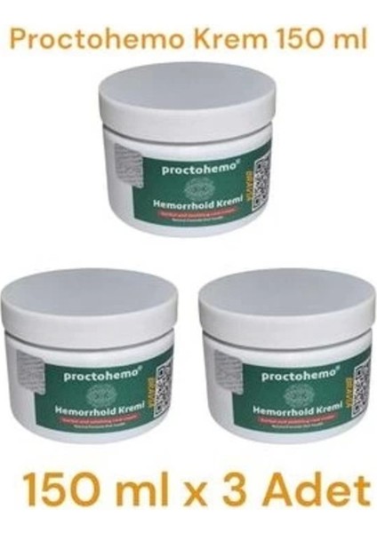 Proctohemo Krem 150 ml - Hemorrhoid Cream x 3 Adet