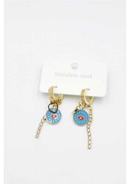 Taşlı Küpe - Altın