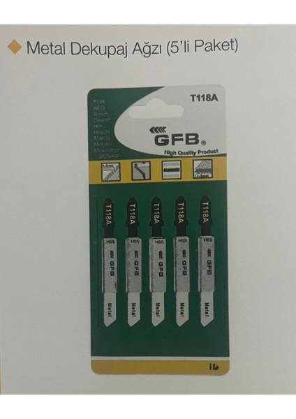 Metal Dekupaj Ağzı(5’li Paket) T118-A Gfb Marka
