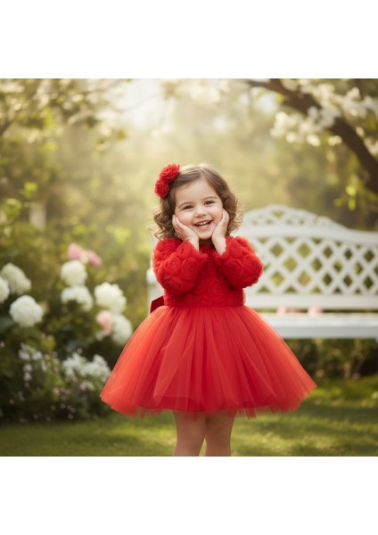 Güllü Kız Çocuk Trend Elbise