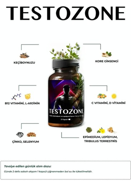 Testozone Erkekler Için Dayanıklılığın Yeni Adresi 30'lu x 2 Adet fiyatları