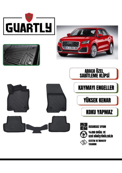 Audi Q2 2016 ve Sonrası Uyumlu Araca Özel Premium 4d Havuzlu Oto Paspas Takımı