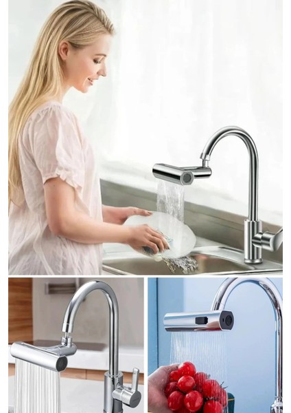 Bfs 3 Farklı Modlu Çok Amaçlı Musluk Adaptörü Evrensel Musluk Başlığı Şelale Musluk