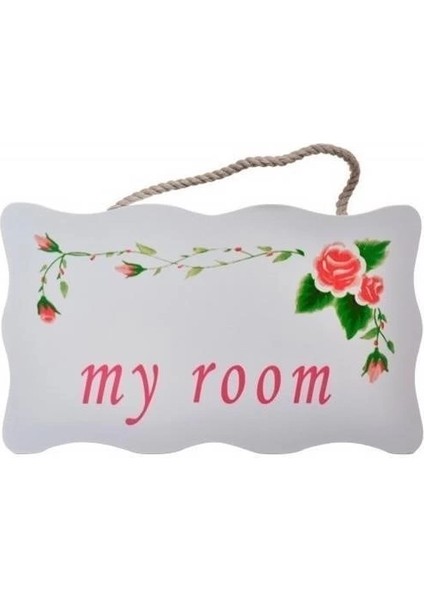 Bfs Decotown My Room Benim Odam Dekoratif Çiçek Desenli Kapı Askısı fırsatları