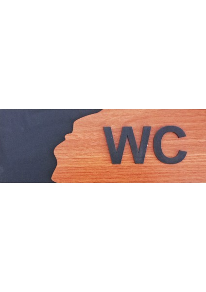 Wc Tuvalet Kapı Duvar Tabelası Ahşap Uyarı Işareti Yapışkanlı 25 x 11 cm fiyatları
