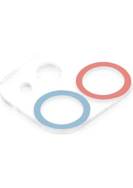 Bfs iPhone 12 Mini Renkli Kamera Lens Koruma Cam - Pembe-Mavi modelleri