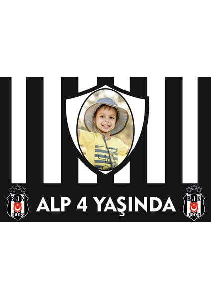 Beşiktaş Afiş Pankart Kişiye Özel Doğum Günü Yazısı 35X50 Boyut