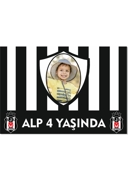 Beşiktaş Afiş Pankart Kişiye Özel Doğum Günü Yazısı 35X50 Boyut fiyatları