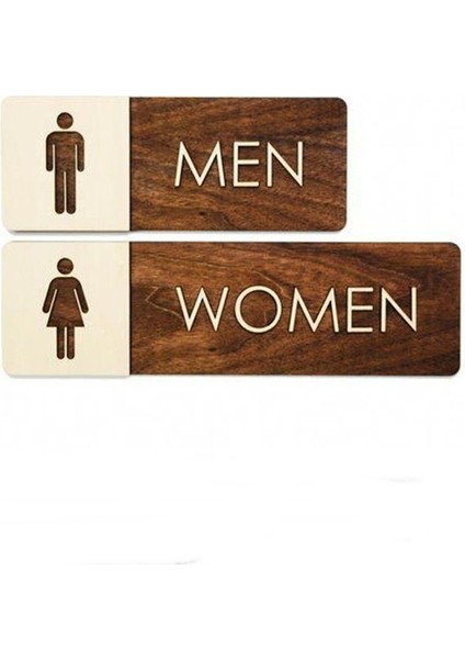 Tuvalet Wc Tabelası Seti 2 Li Restorant ve Hoteller Men Woman 15CM x 25 cm